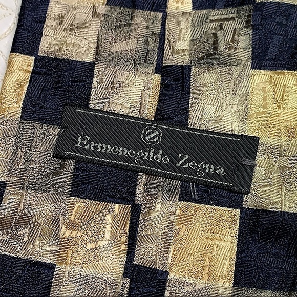 ERMENEGILDO Zegna Geometric Print Silk Tie - Picture 2 of 7